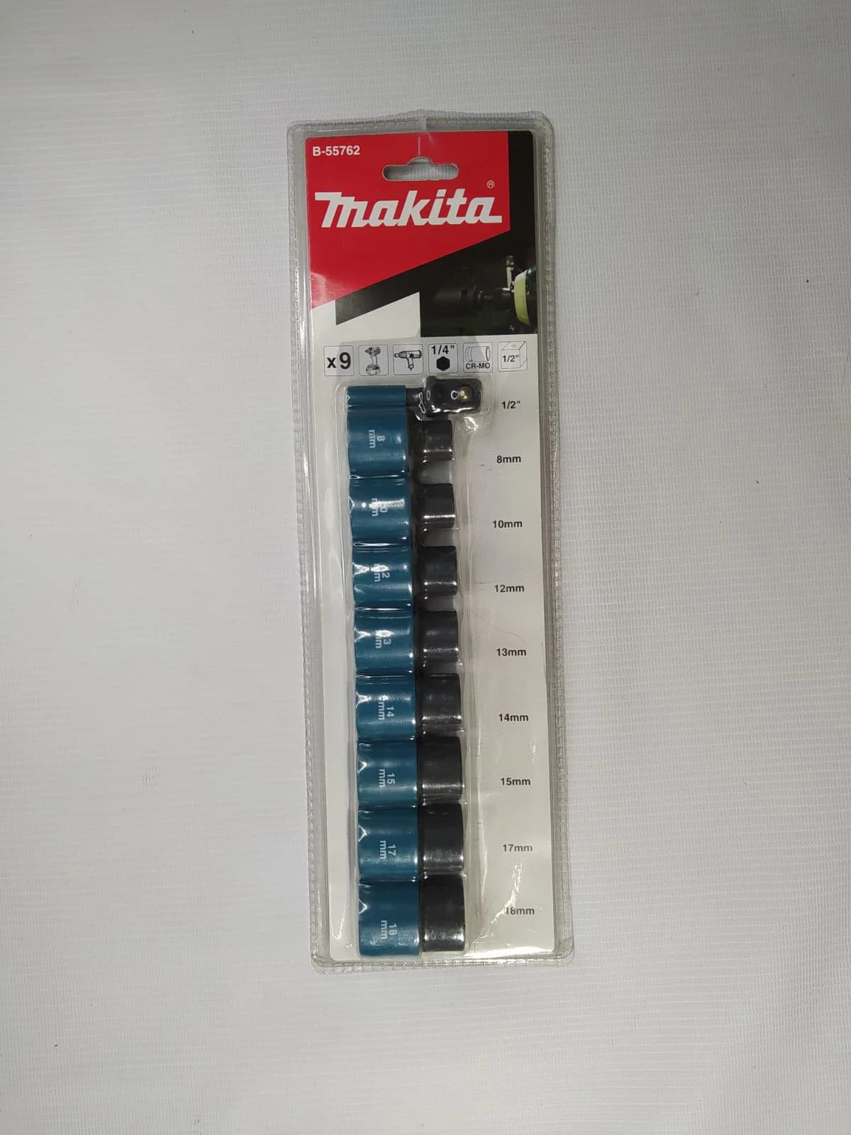 Makita 牧田 B-55762 套筒套裝1/2"(9件)