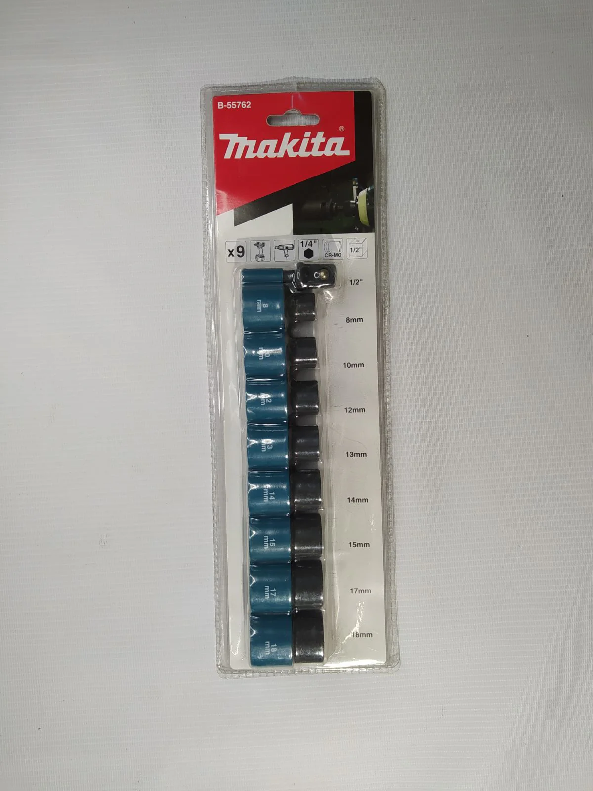 牧田 B-55762 套筒套裝1/2"(9件)正面