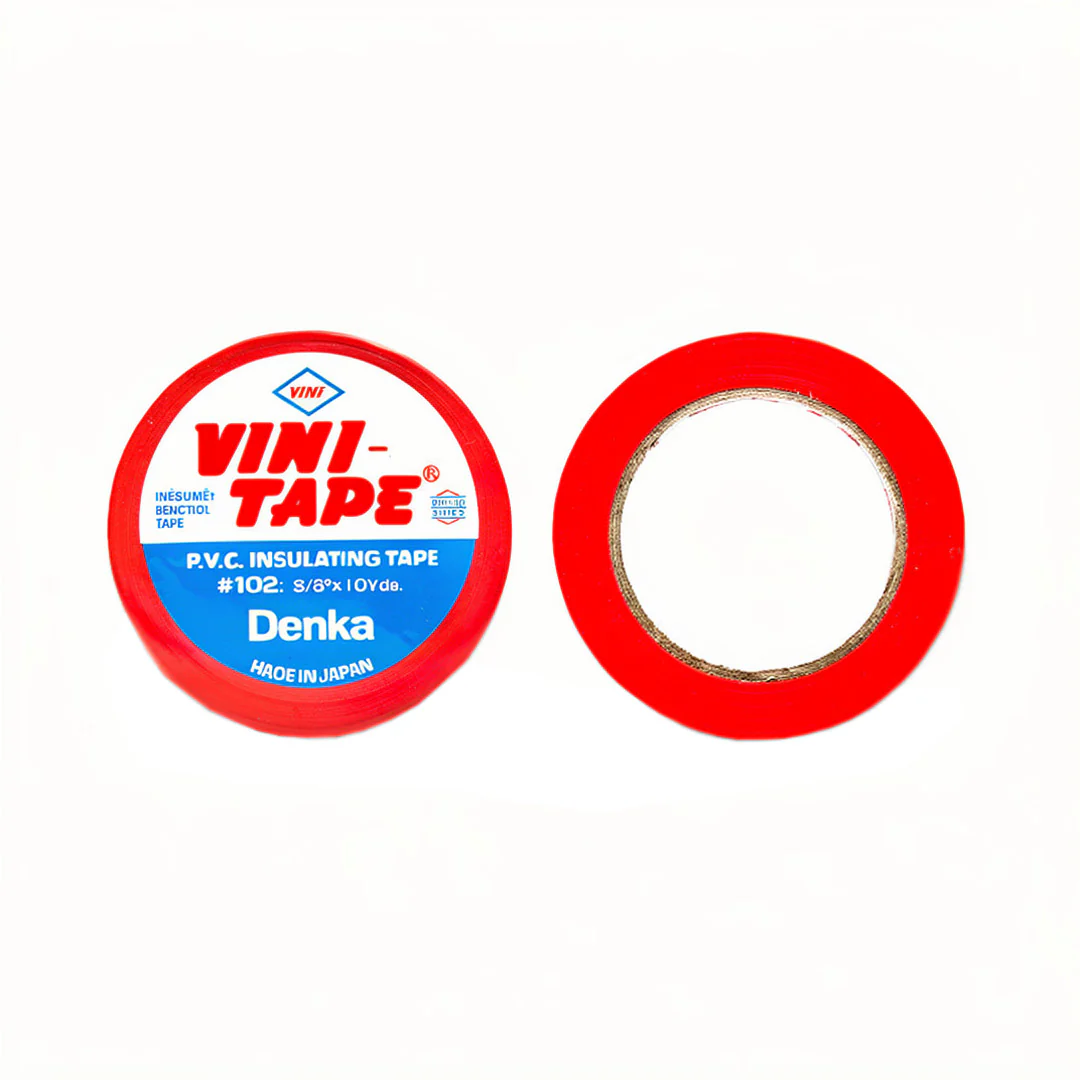 VINI VINT000R 電燈膠布(紅色)與膠帶細節