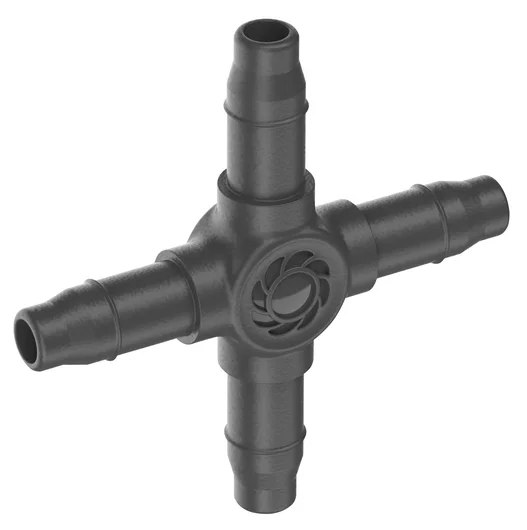 德國 GARDENA 13214-20 Micro-Drip-System 4 路分流接頭 4.6 毫米(3/16 吋)10 件裝白底產品圖