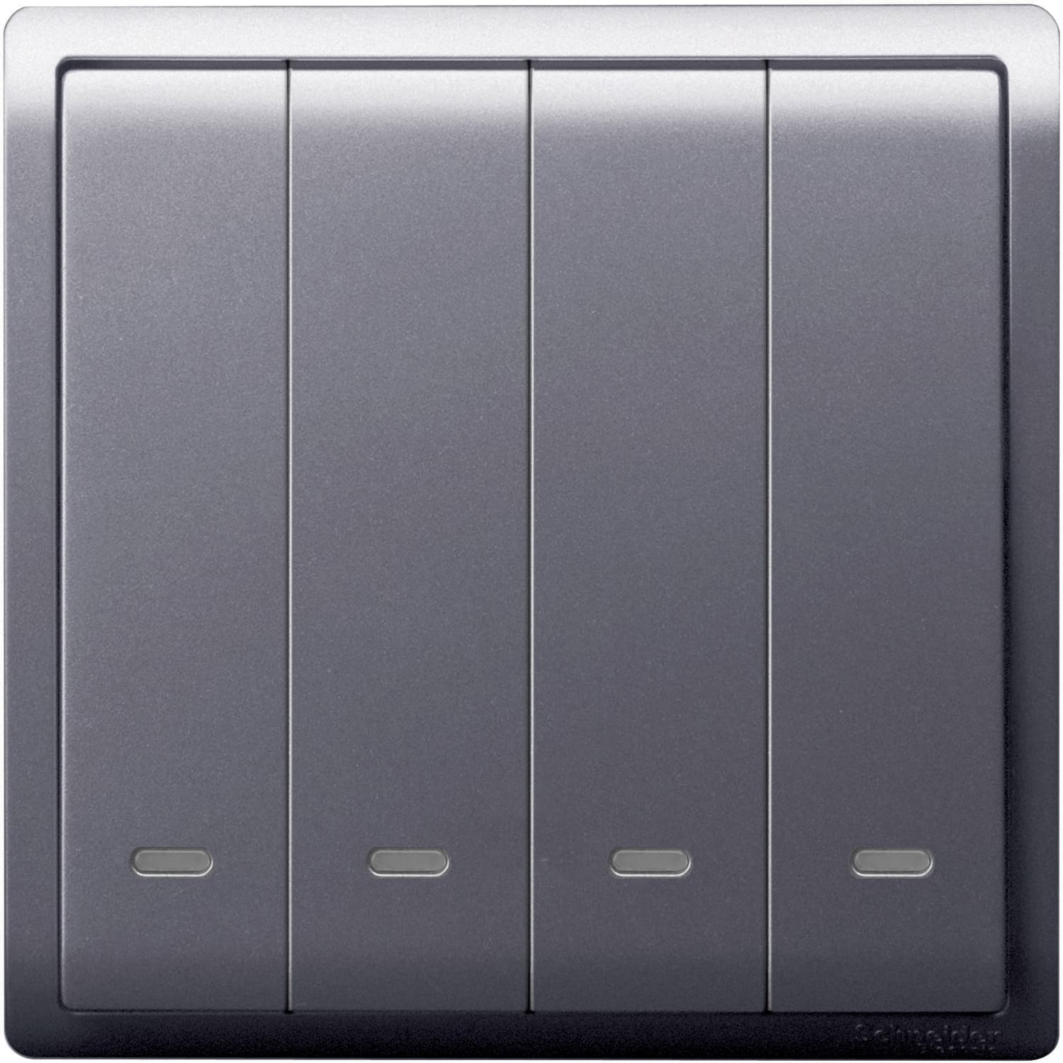 Schneider 施耐德電氣 Pieno 丰尚 10AX 四位單控開關掣連螢光指示 E8234L1F_LS(薰衣草銀)香港行貨