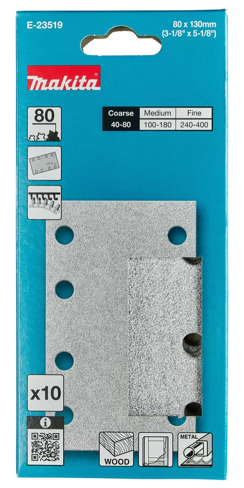 牧田 E-23519 砂紙 80x130mm 80號 包裝