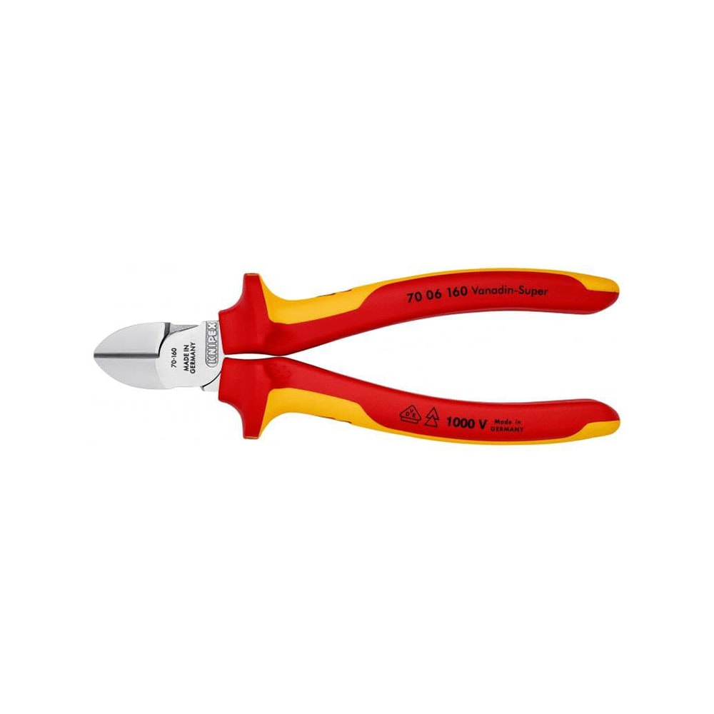 KNIPEX 70 06 160 絕緣柄斜咀鉗(正面)