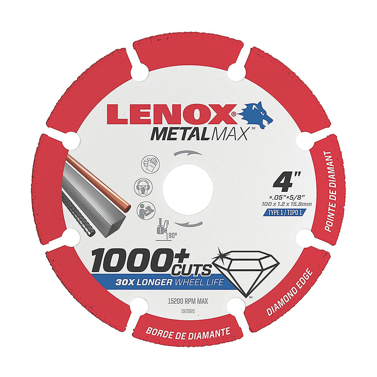LENOX LEN1985009 鑽石鋼金屬介碟 4" (100x1.3x16) 正面