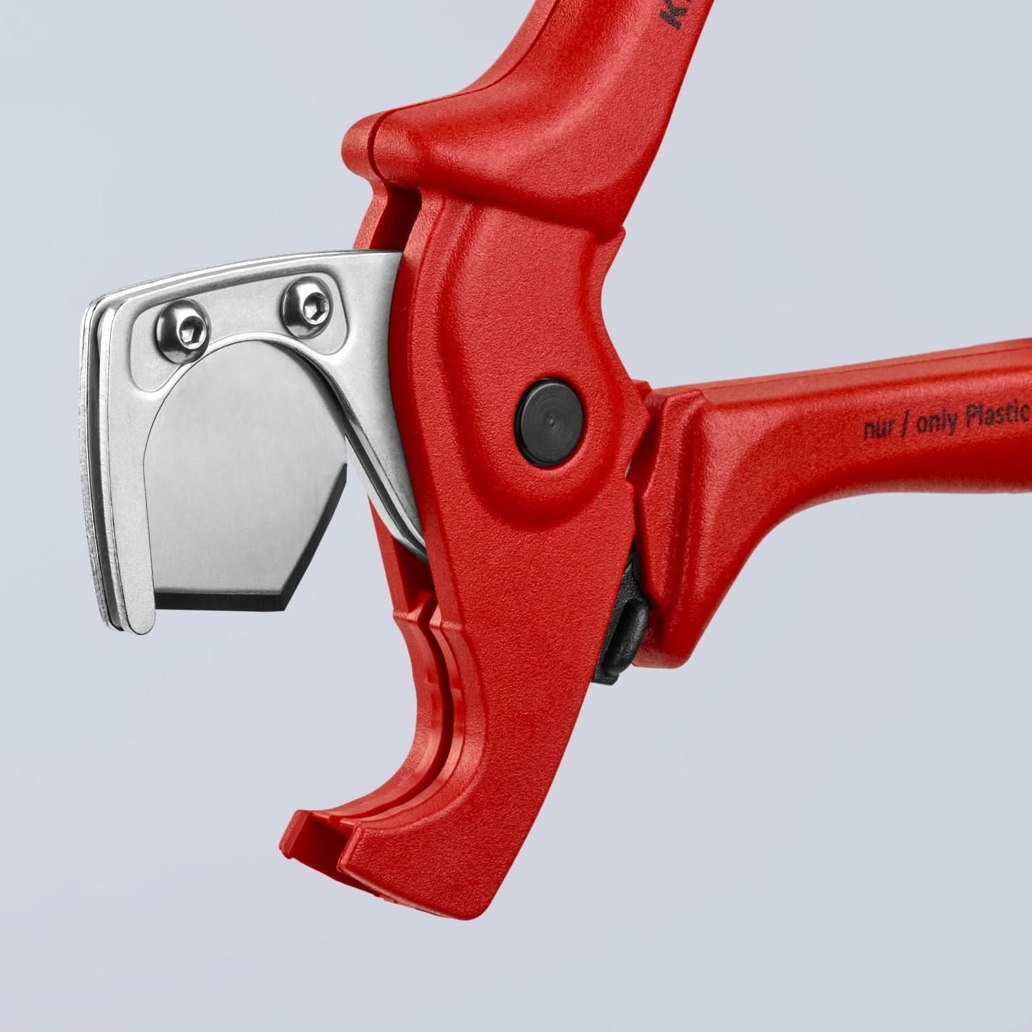 KNIPEX 90 20 185 膠喉剪刀頭與手柄細節