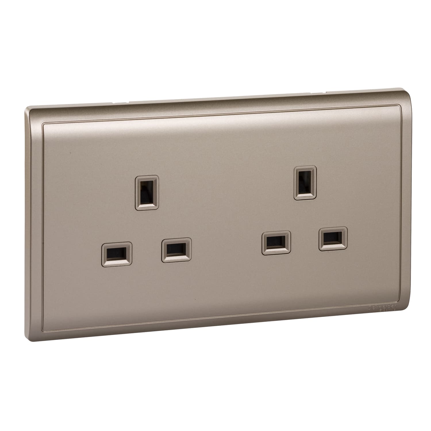 Schneider 施耐德電氣 Pieno 丰尚 13A 兩位連保護門插座 E82T426_WG(沉醉金)香港行貨