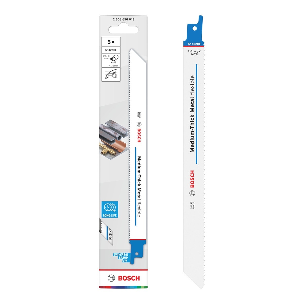 Bosch S1122BF 老虎鋸片 金屬 225mm 14T 中厚(5片裝)