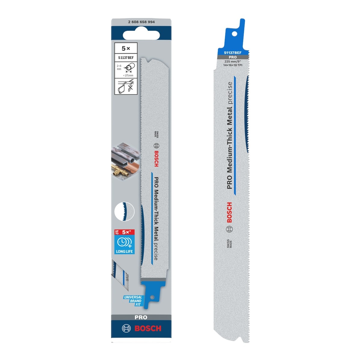 Bosch S1137BEF 老虎鋸片 金屬 225mm 14+16+18T 精準直切(5片裝)
