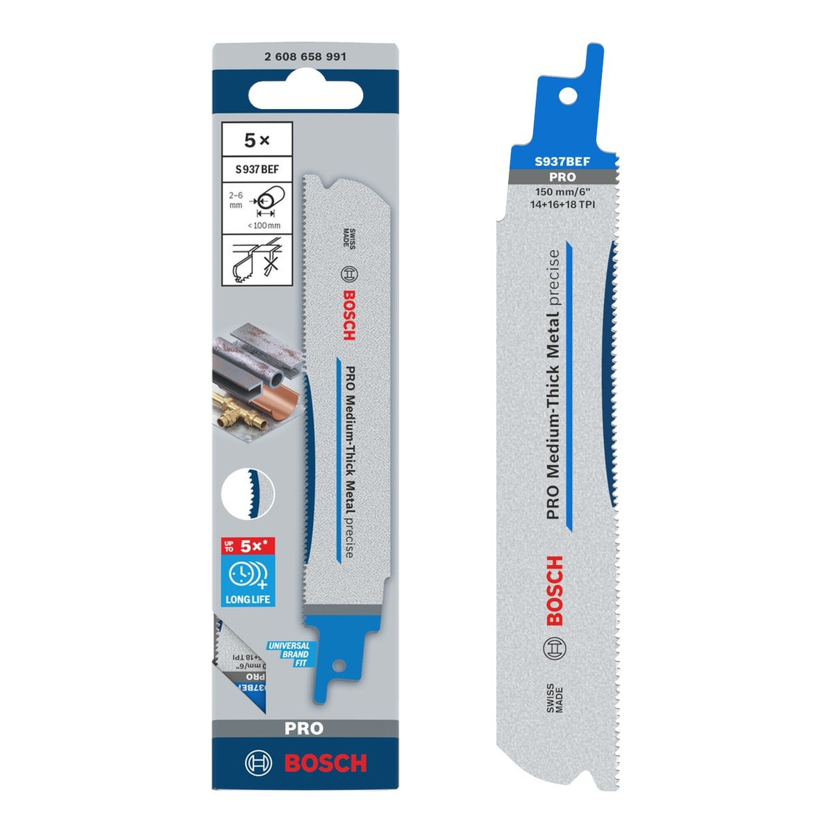 Bosch S937BEF 老虎鋸片 金屬 150mm 14+16+18T 精準直切(5片裝)