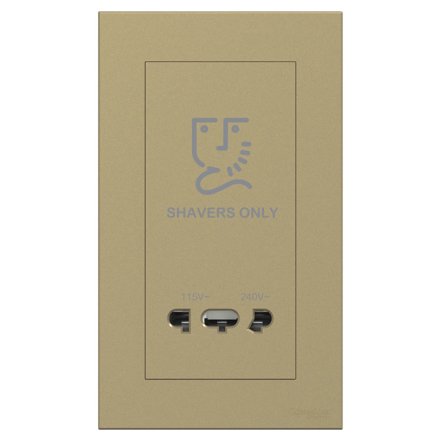 Schneider 施耐德電氣 AvatarOn C 奐然 鬚刨插座 115V/240V E87T727V_WG(沉醉金)香港行貨