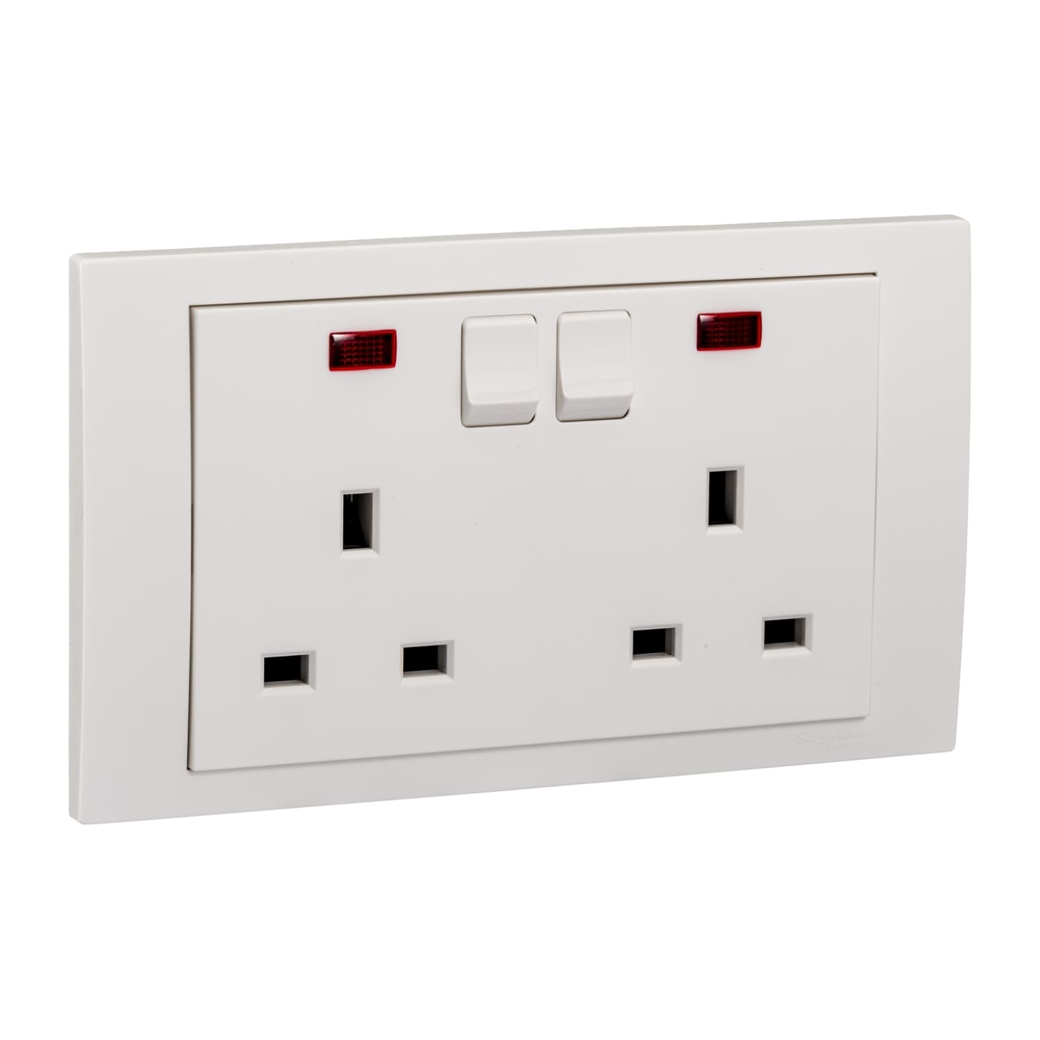 Schneider 施耐德電氣 Vivace 元雅 13A 兩位連保護門有掣插座連指示燈 KB25N_WE(白色)香港行貨