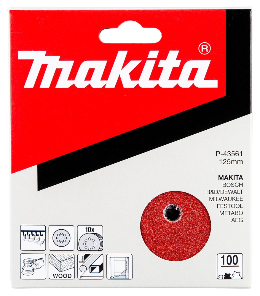 Makita P-43561 砂光碟 Φ125mm G100(包裝)