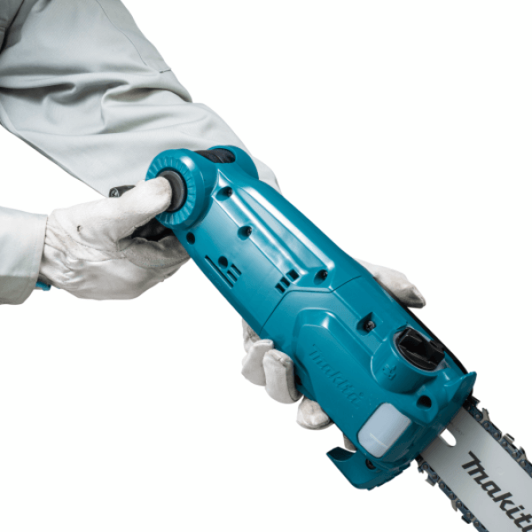 Makita DUA200Z 鋸頭角度調校旋鈕操作特寫