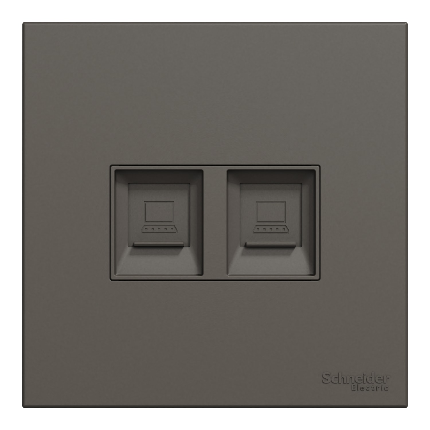 Schneider 施耐德 AvatarOn C 奐然 兩位RJ45 5e類數據插座, Keystone面板備防塵活門(石墨灰)