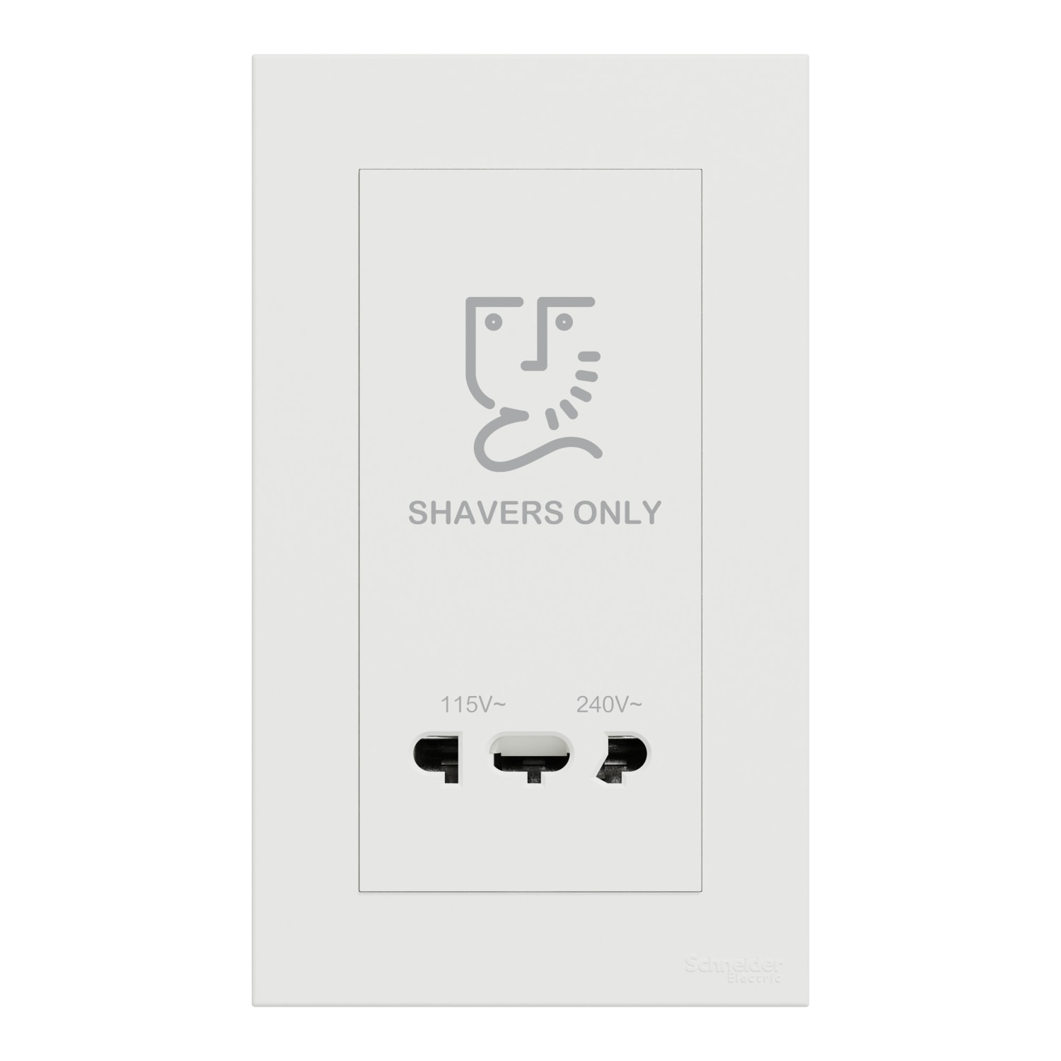 Schneider 施耐德 AvatarOn C 奐然 鬚刨插座 115V/240V(搪瓷白)