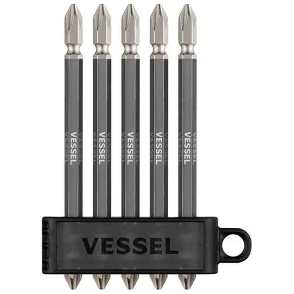 VESSEL GS5P-GBL 彩色雙頭十字批咀 藍色 #2 x 110mm (5枝裝)