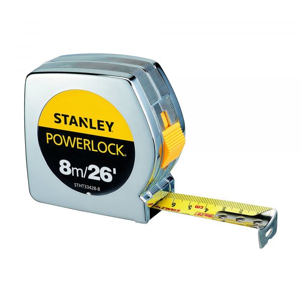 STANLEY Powerlock 8米/26呎捲尺(斜側面)