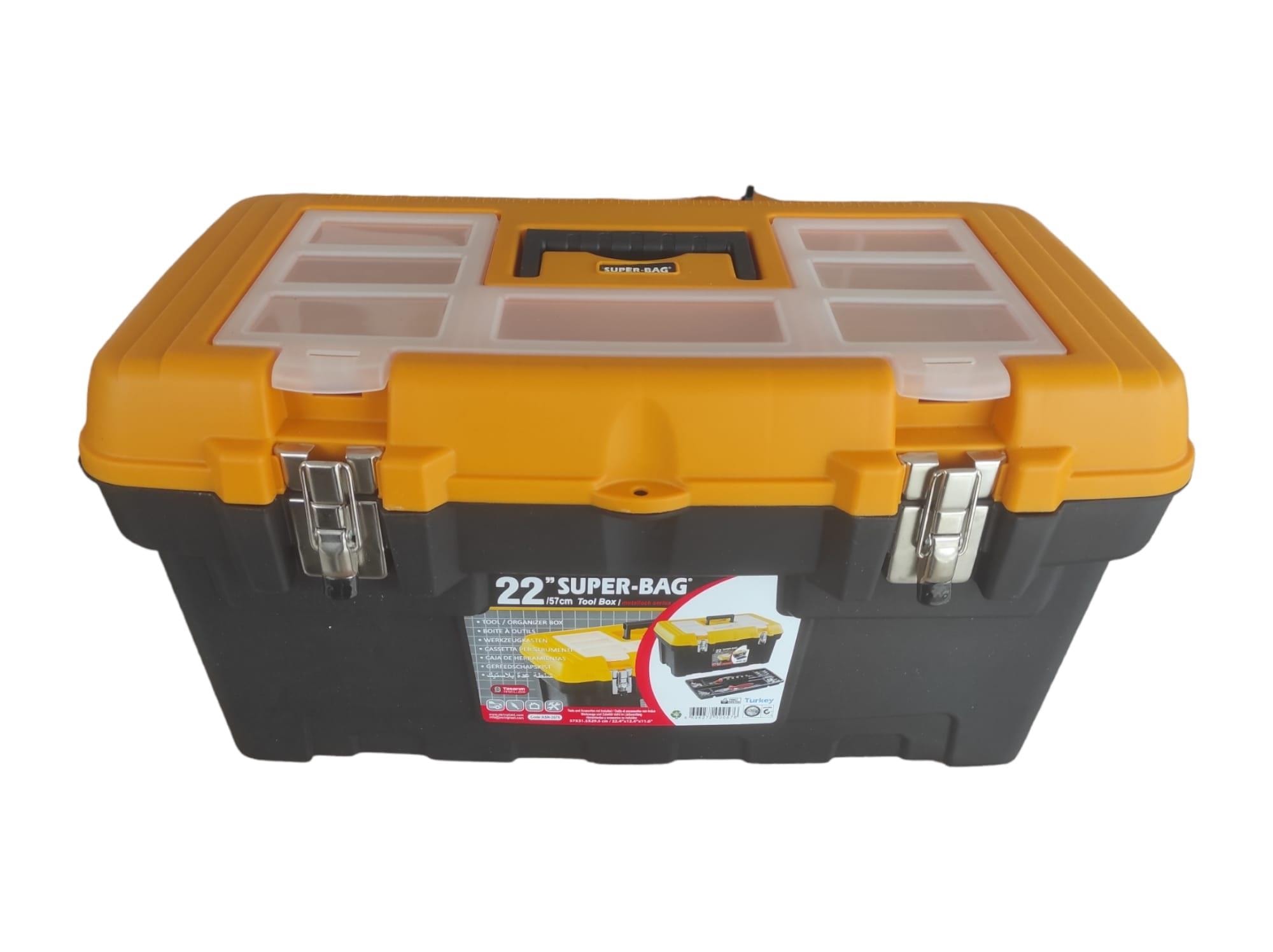SUPER-BAG ASR-2078 22吋黃黑鐵扣工具箱(正面)