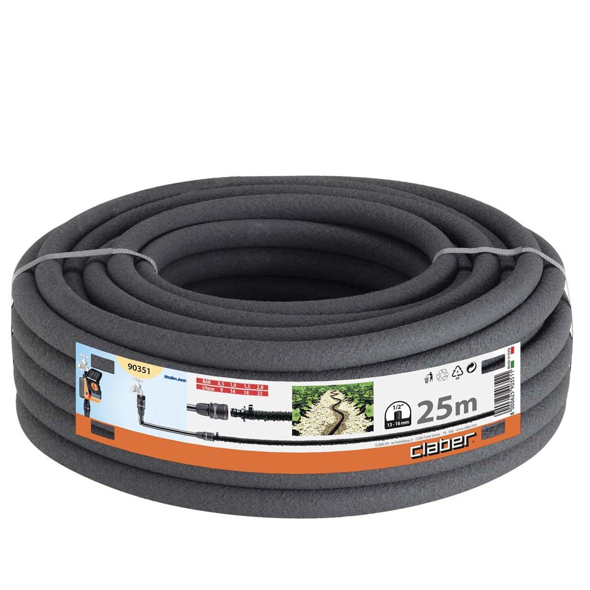 CLABER 90351 1/2" 滲水喉 25m(正面)