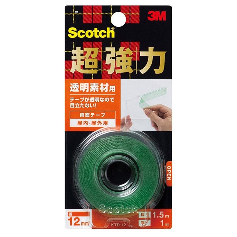3M – 超強力雙面膠貼 – 透明材料用 KTD-12