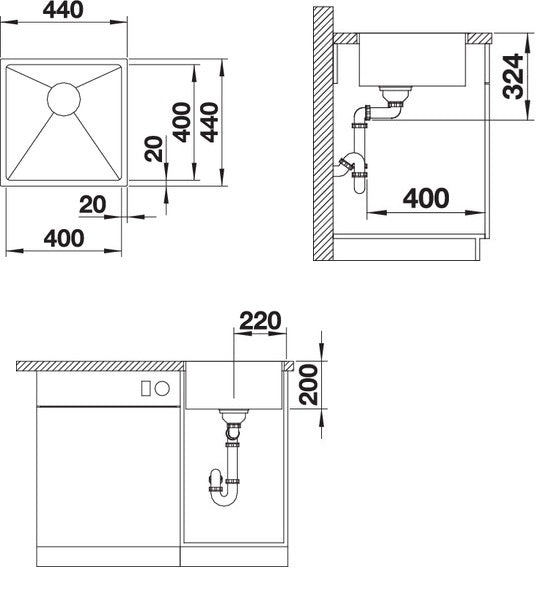 BLANCO 235641 QUATRUS R15 400-IU 不銹鋼單槽鋅盤