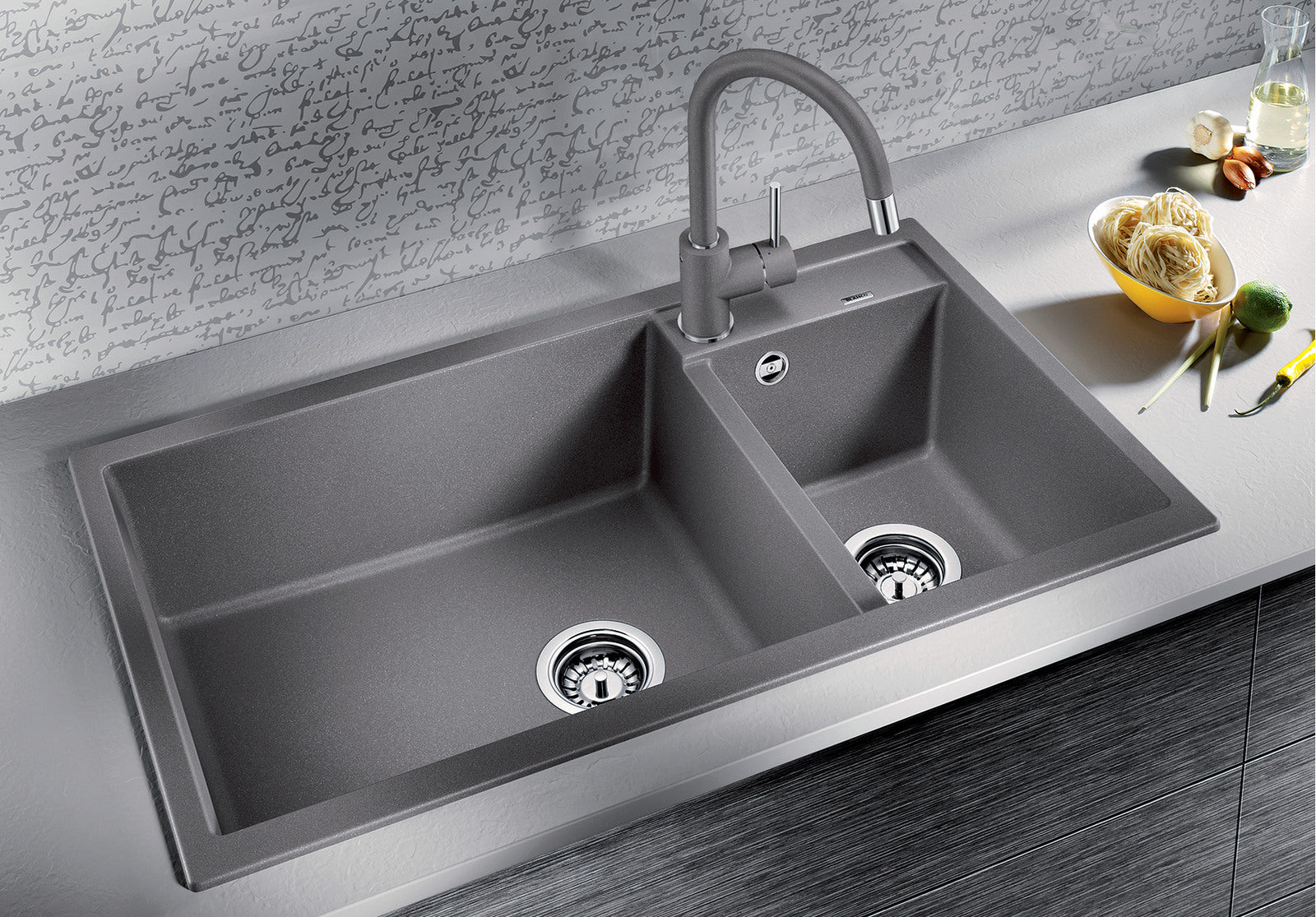 BLANCO 513268 METRA 9 台上/台下式花崗岩鋅盤 (Alu Metallic色)
