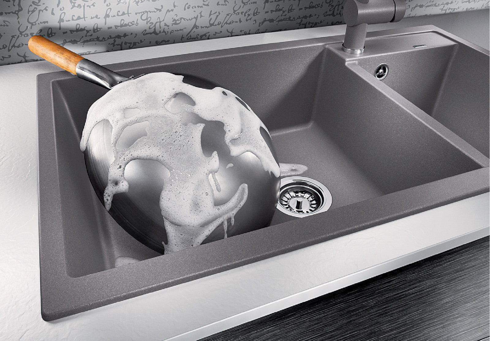 BLANCO 513268 METRA 9 台上/台下式花崗岩鋅盤 (Alu Metallic色)