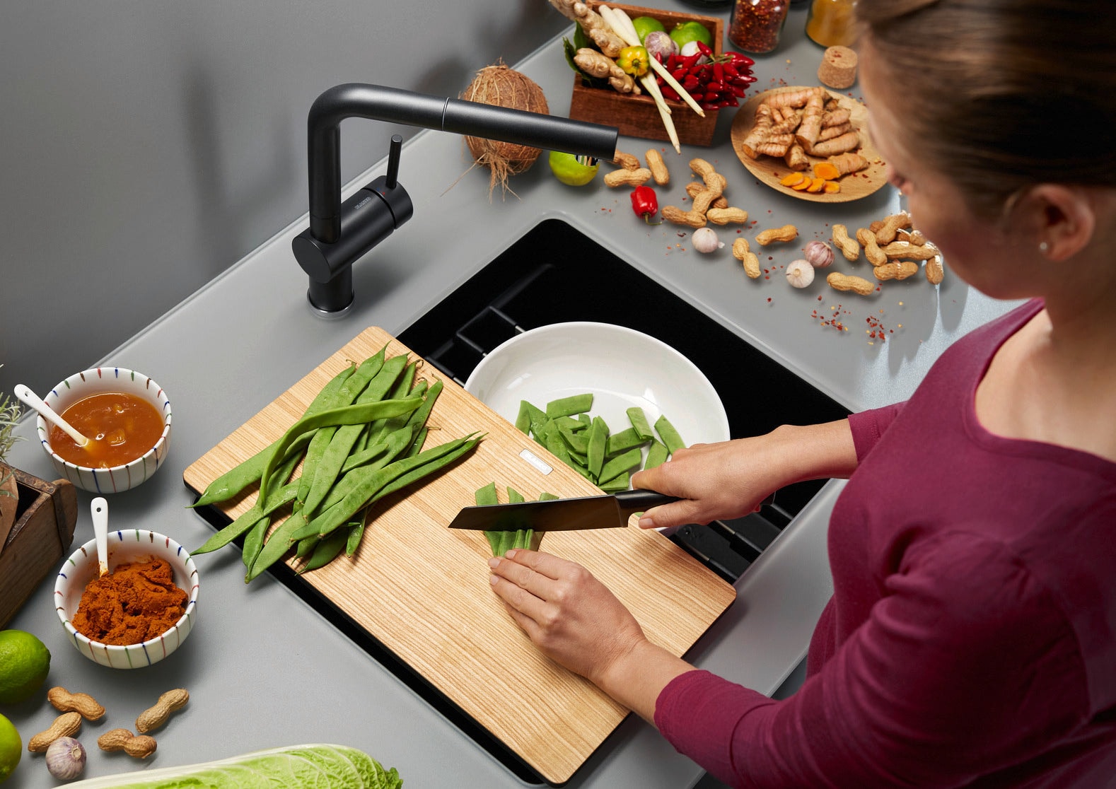 BLANCO 522227 ETAGON 500-U 台下式花崗岩鋅盤 (Anthracite色)