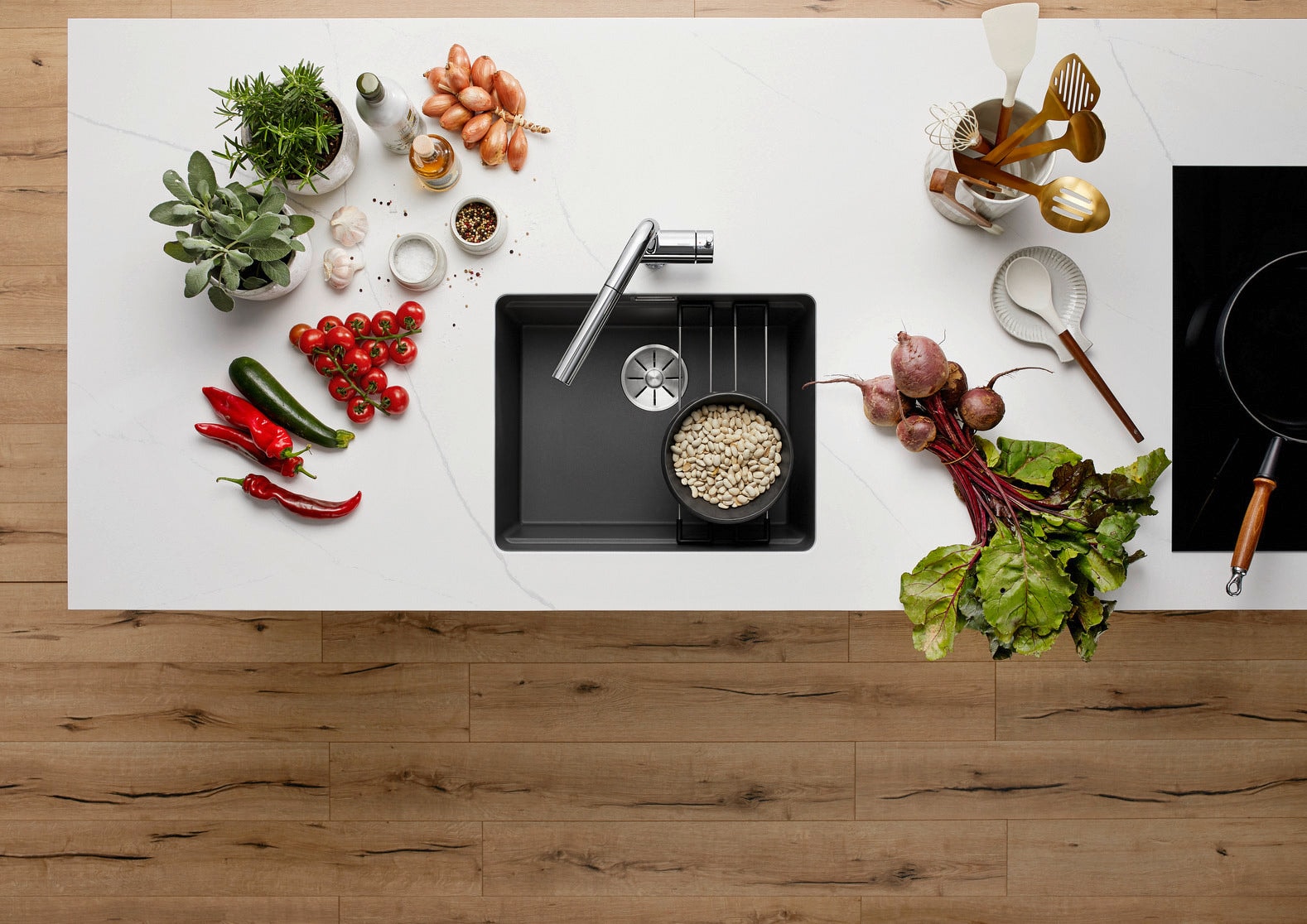 BLANCO 522228 ETAGON 500-U 台下式花崗岩鋅盤 (Rock Grey色)