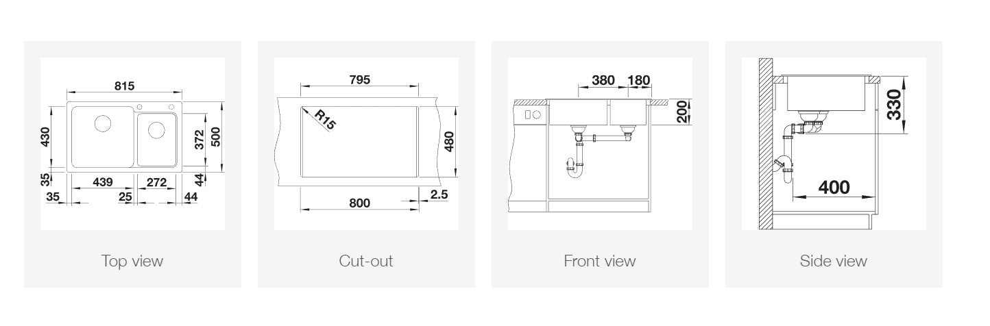 BLANCO 527313 NAYA 8 台上或台下式花崗岩鋅盤