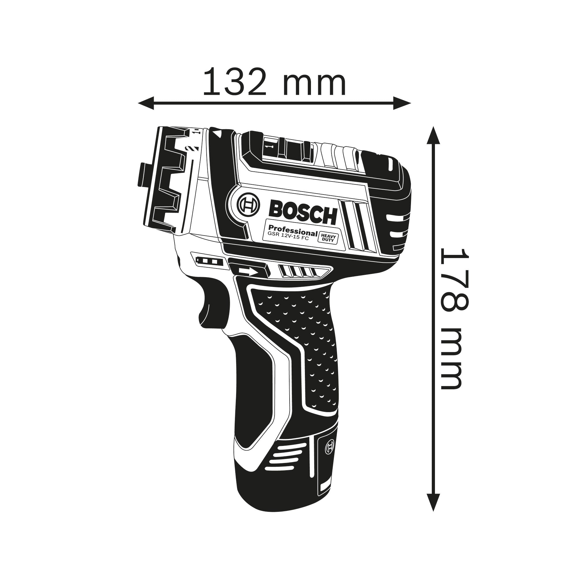 BOSCH GSR 12V-15 FC Professional 充電式電動螺絲批 (四合一可換頭)