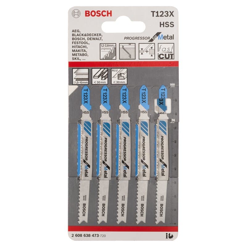 BOSCH T123X 積梳鋸片 (5片裝) (鋒鋼 HSS)