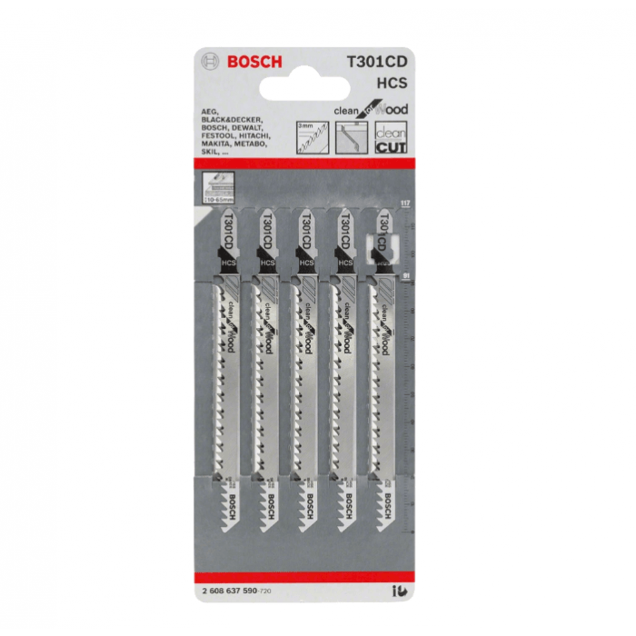 BOSCH T301CD 積梳鋸片 (5片裝) (快速去屑) (加長)