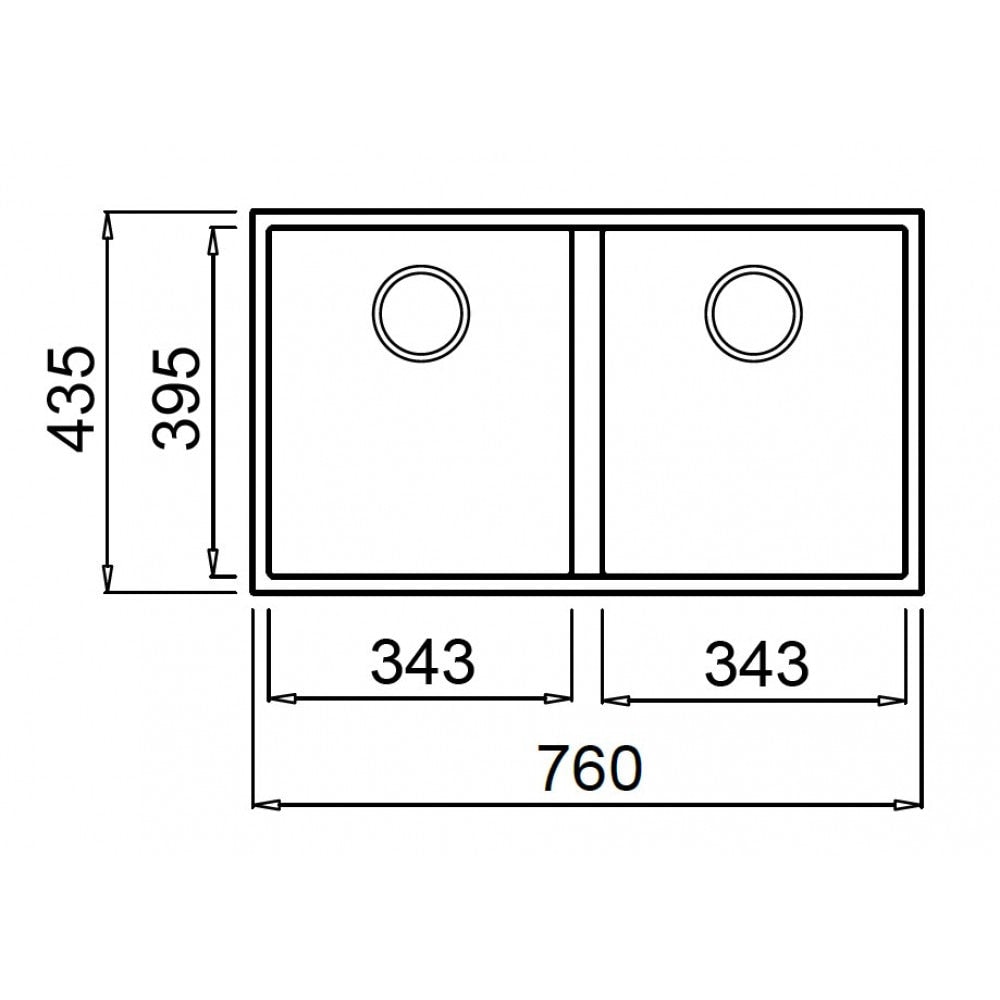 elleci Quadra 350 Undermount 台下花崗岩星盆 (Ghisa)