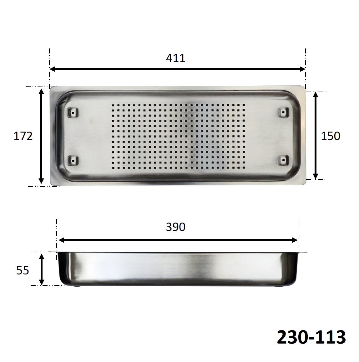 FRANKE 230-113 滴水盤 411x172x55mm (MRX, KBG系列適用)