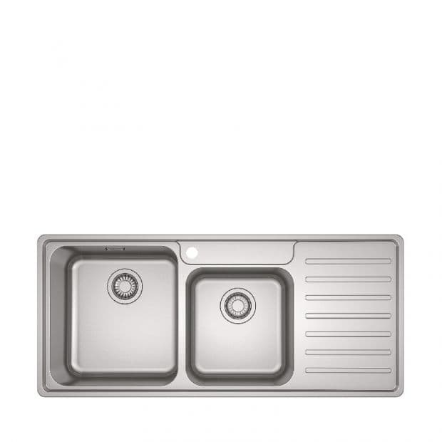 FRANKE BCX 621 RHD (101.0438.093) Bell 不銹鋼 檯面 雙星盆 1080x480mm 銀色