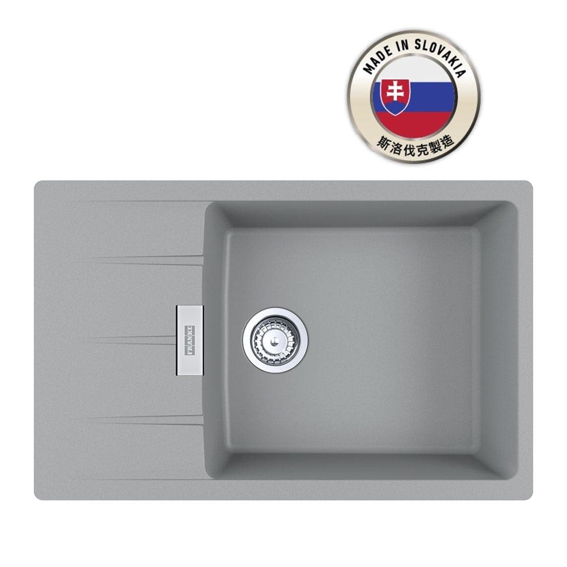 FRANKE CNG 611-78XL Stone Grey Centro 花崗岩 檯面 單星盆 780x500mm 岩灰色