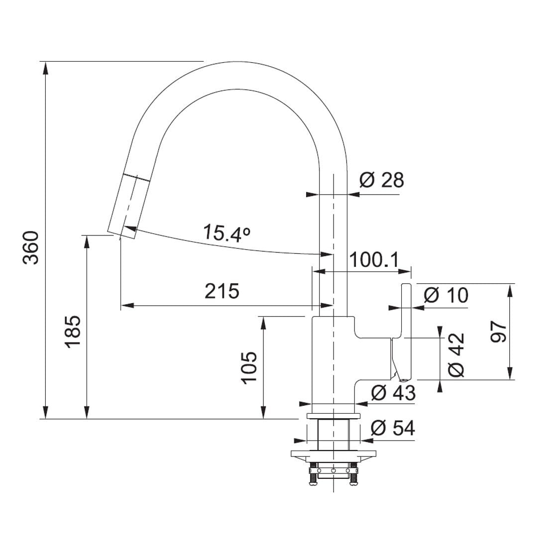 FRANKE CT 933G (115.0639.999) 可拉出星盆龍頭 瑪瑙黑