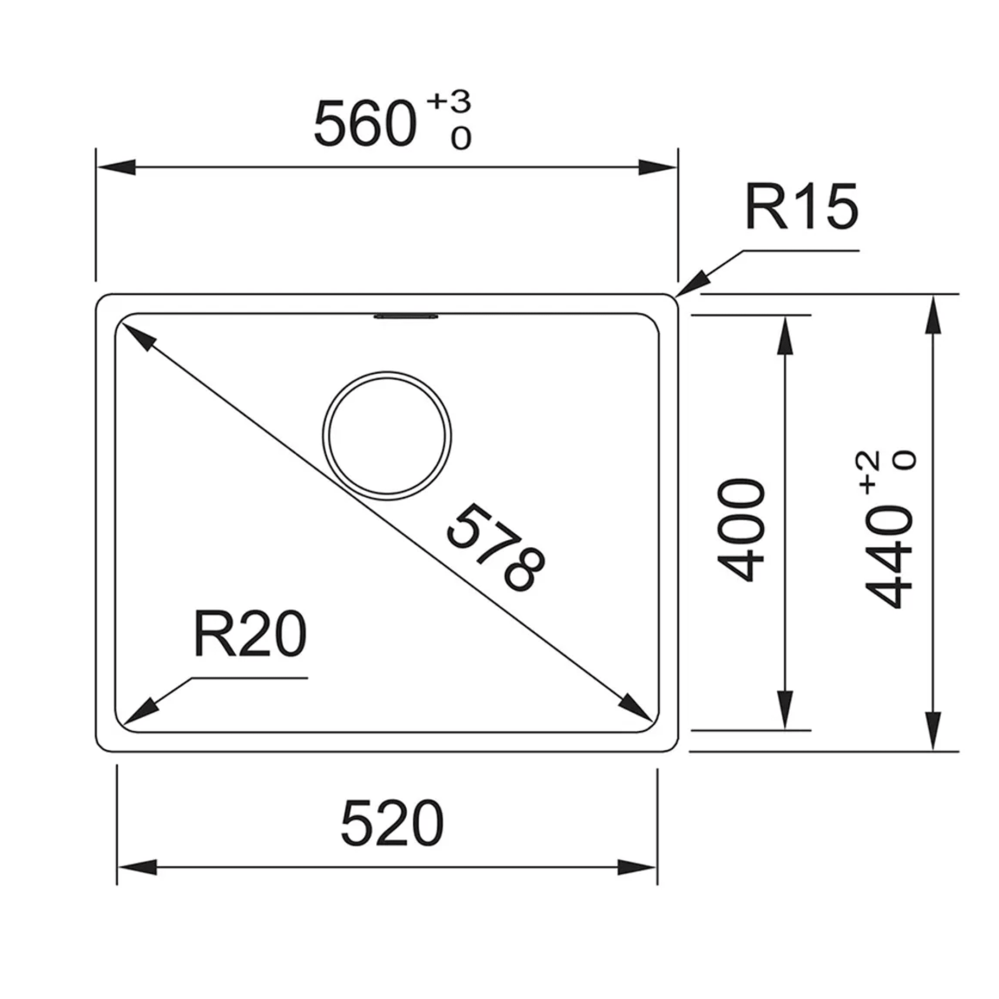 FRANKE MRG 610-52 (114.0655.147) Maris 花崗岩 檯面/檯底 單星盆 560x440mm 瑪瑙黑