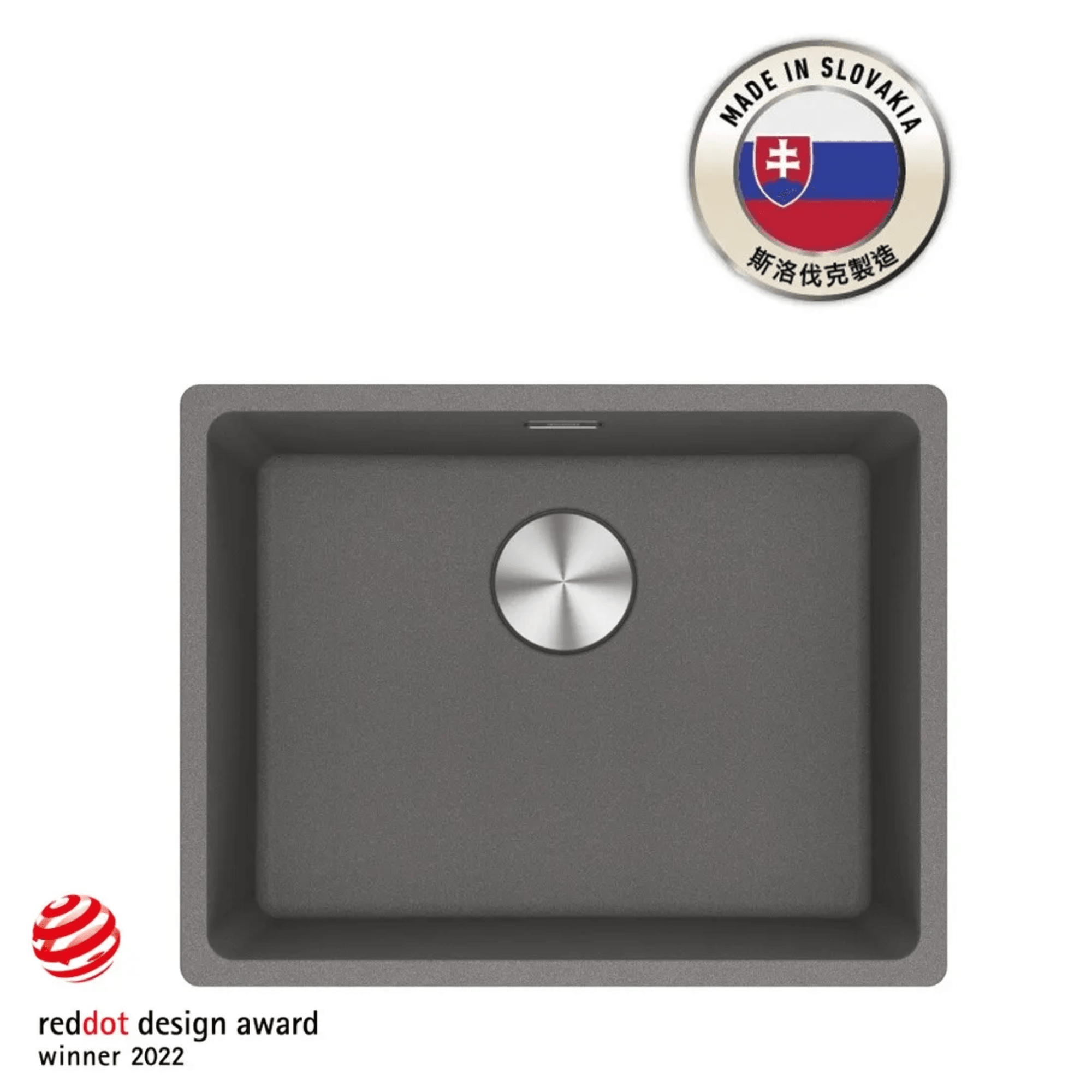 FRANKE MRG 610-52 (114.0655.148) Maris 花崗岩 檯面/檯底 單星盆 560x440mm 岩灰色