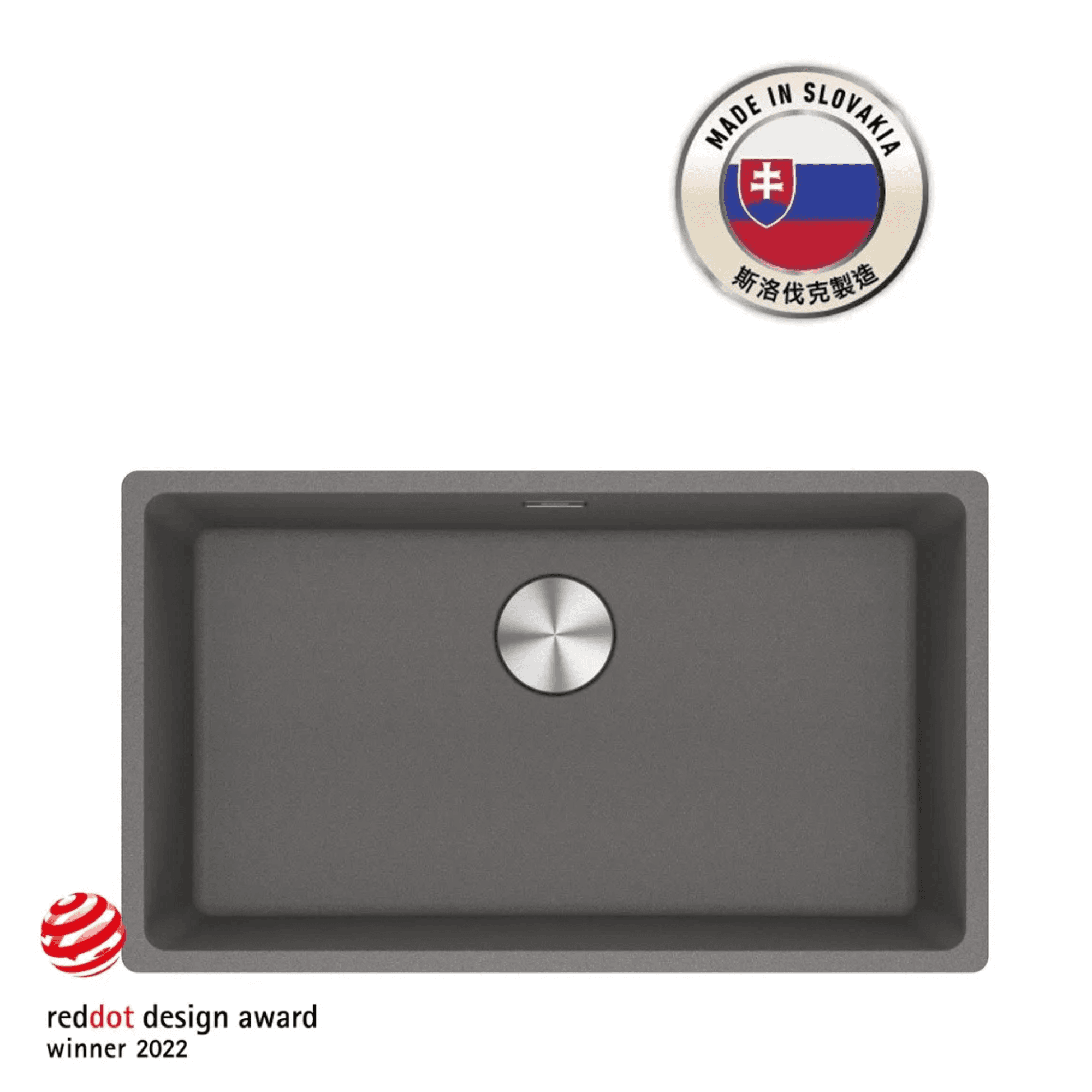 FRANKE MRG 610-72 (114.0655.091) Maris 花崗岩 檯面/檯底 單星盆 760x440mm 岩灰色