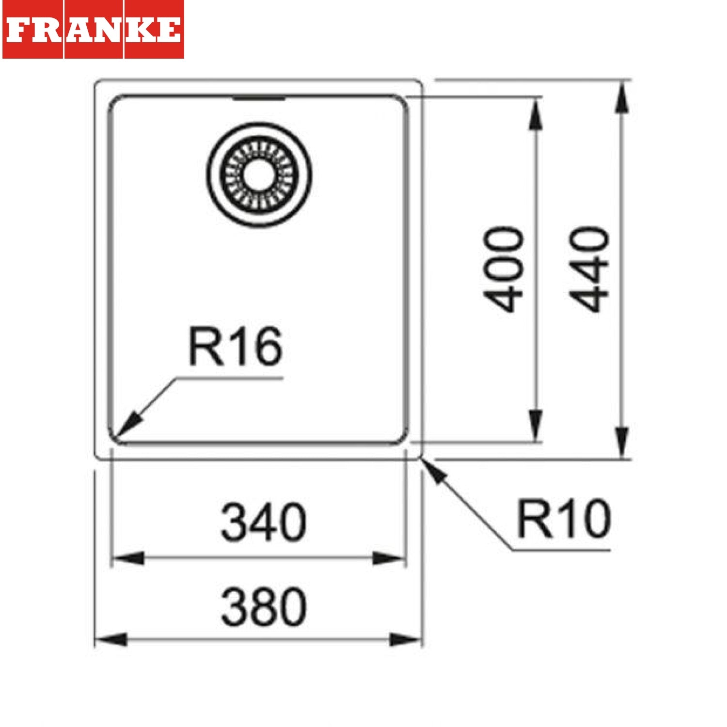 FRANKE MRX 110-34 (122.0531.850) Maris 不銹鋼 檯底 單星盆