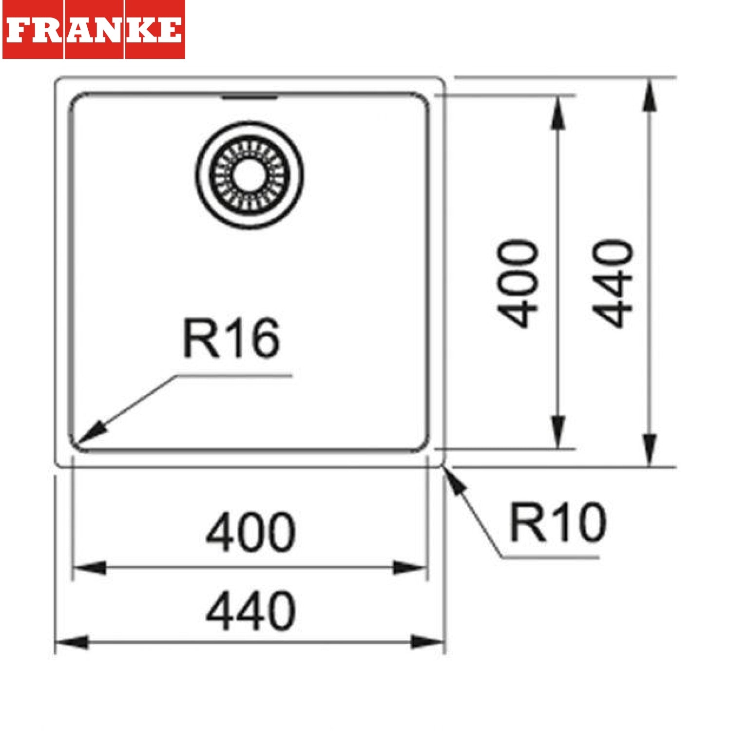 FRANKE MRX 110-40 (122.0531.643) Maris 不銹鋼 檯底 單星盆