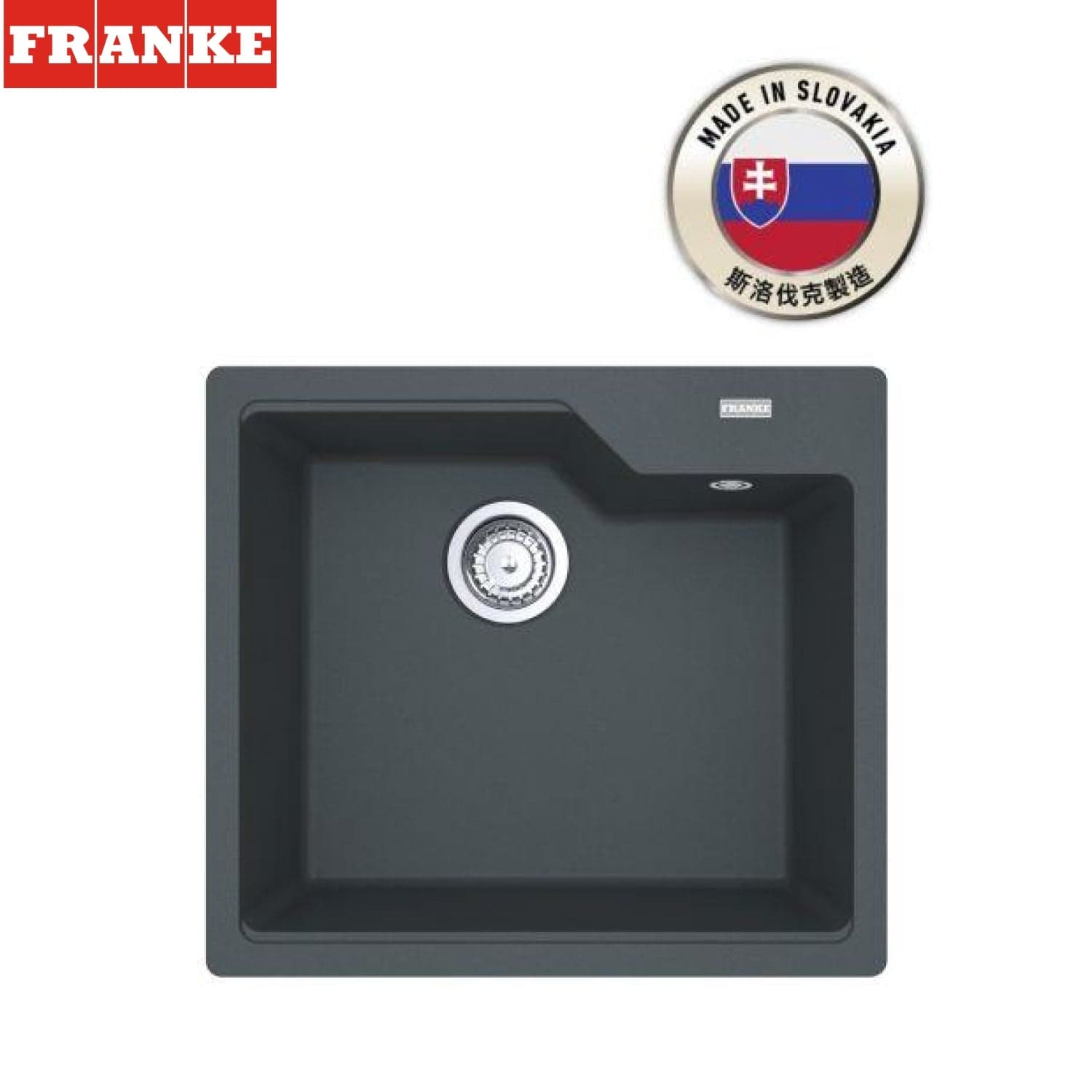 FRANKE UBG 610-56 Urban 花崗岩 檯面 單星盆 (石墨色)
