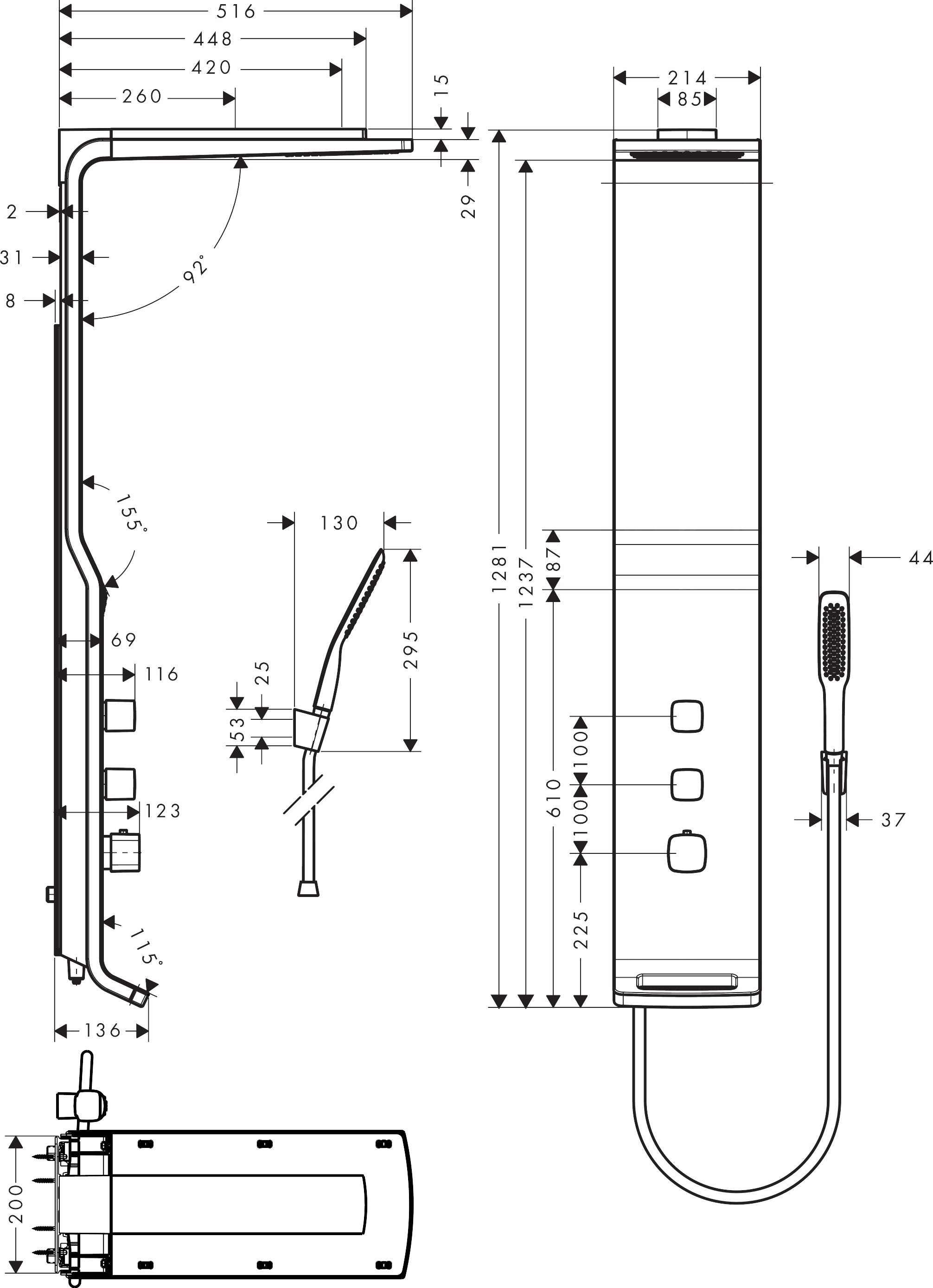 hansgrohe 27008 Raindance 淋浴面板