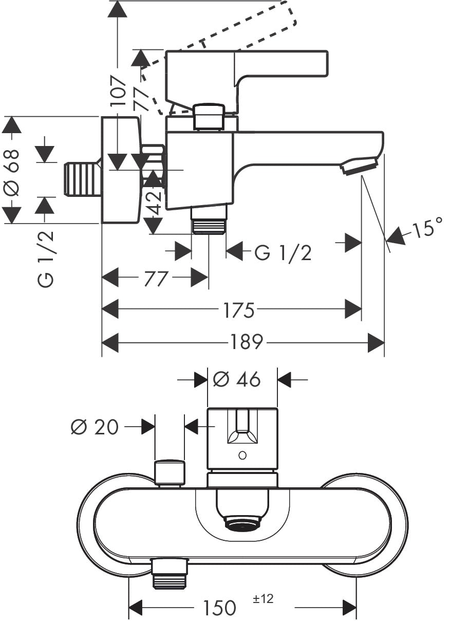 hansgrohe 31460 Metris S 浴缸龍頭