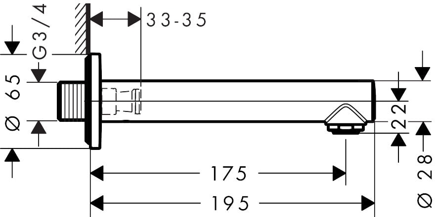 hansgrohe 72410 Talis S 浴缸出水咀