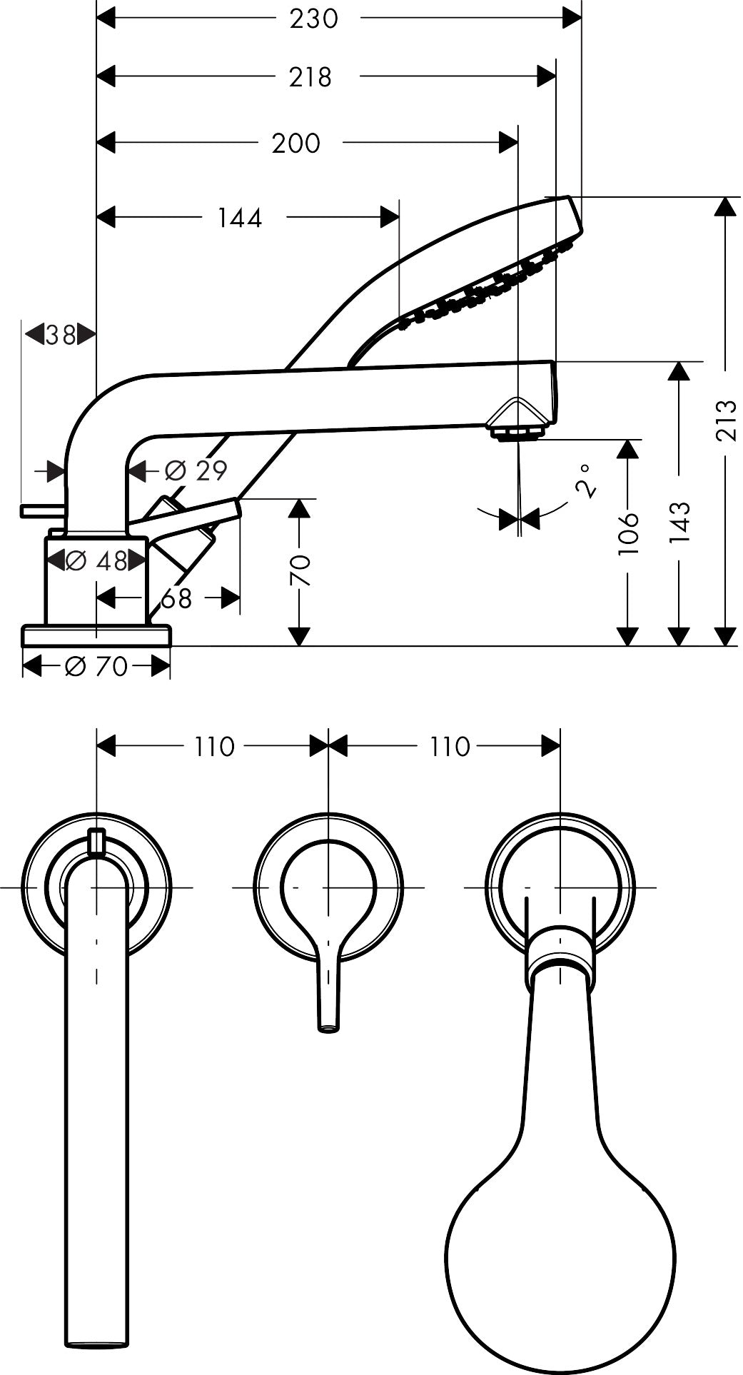 hansgrohe 72416 Talis S 浴缸龍頭