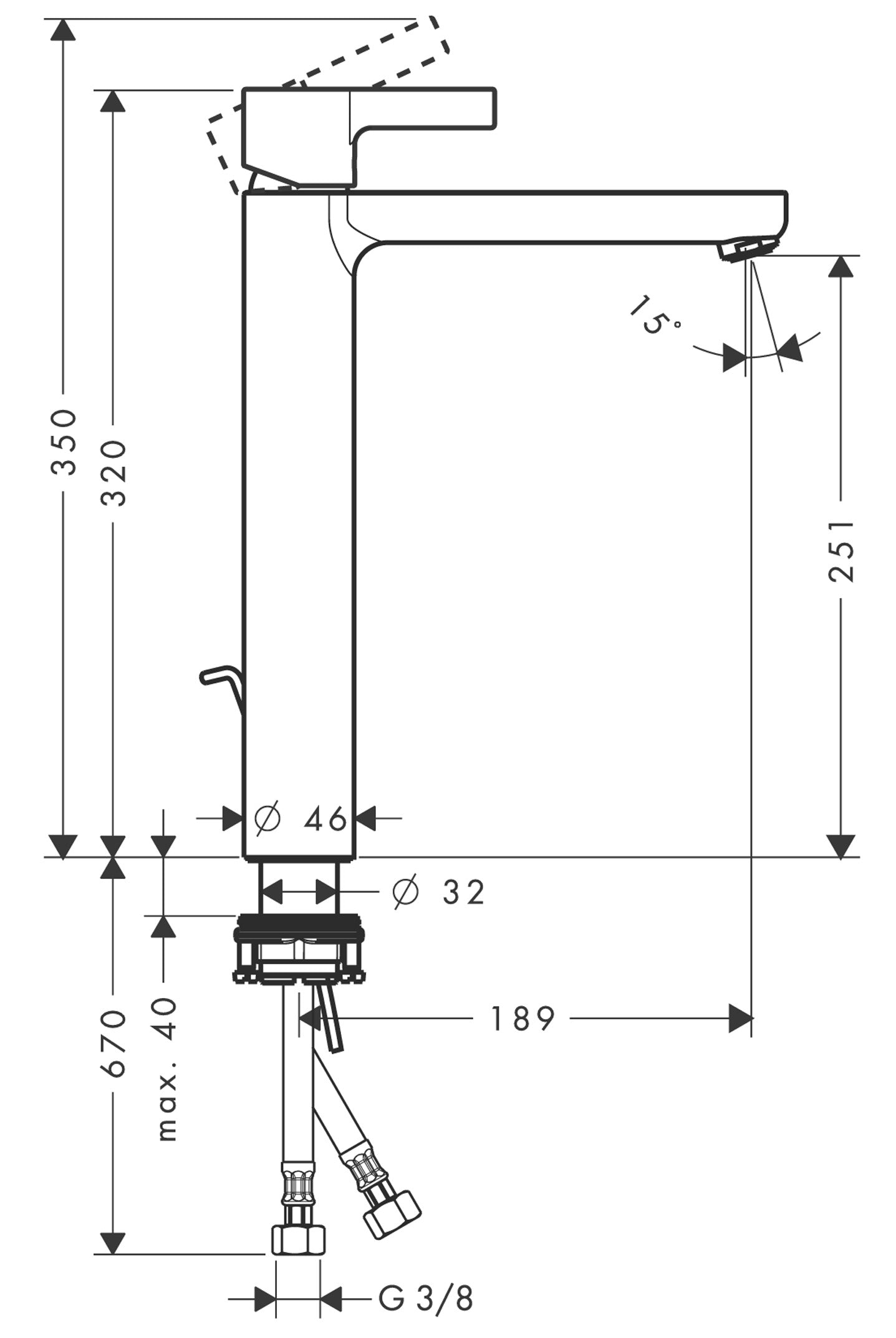 hansgrohe Metris S 31022 高身面盆龍頭