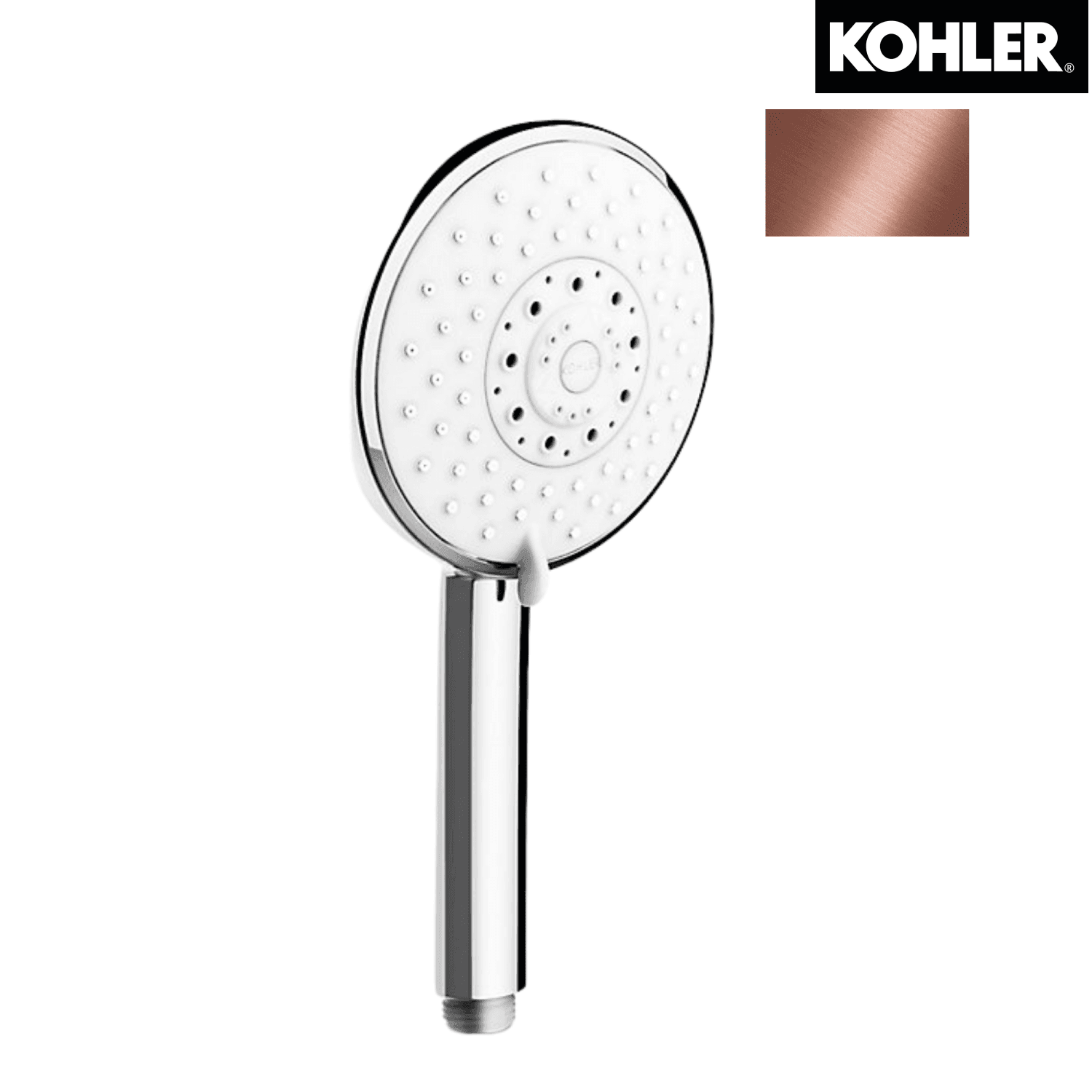 KOHLER K-15344T-RGD RAIN DUET 120 毫米多功能手持花灑 (玫瑰金色)